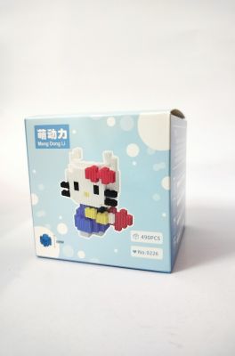 Lego mini láp ráp Hello kiti cầm hoa dễ thương